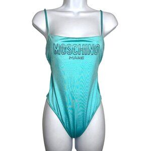 Moschino Mare Turquoise Rhinestone Embellished One-Piece Swimsuit Medium